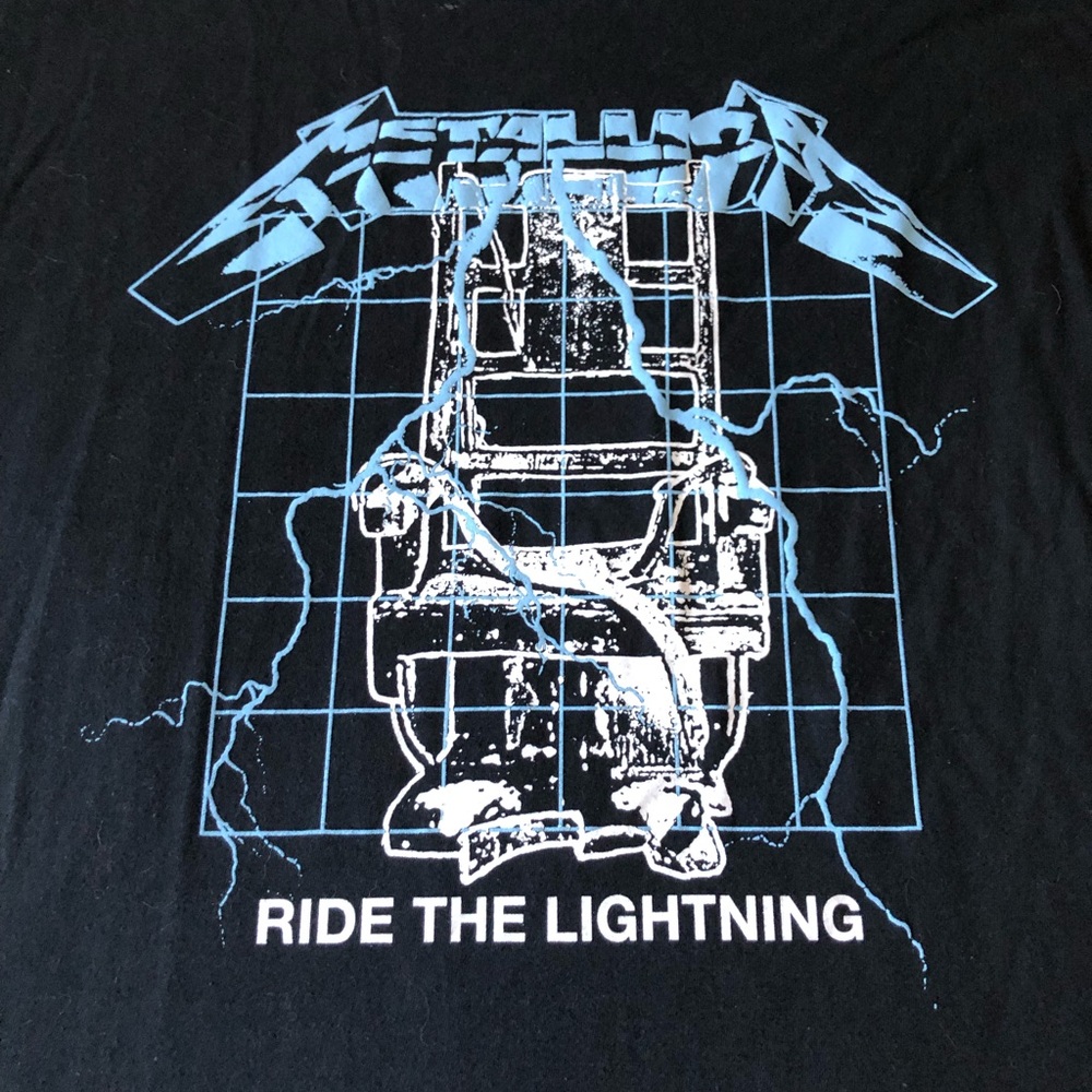 Hot Topic Metallica "Ride the Lightning" Black & Light Blue Graphic Tee